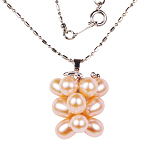 Perlenkette, Halskette Süßwasserperlen, platiniert, 5021